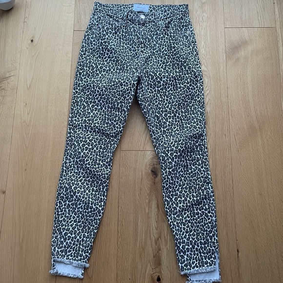 NWT Current/Elliott The Super High Waist Stiletto Jeans Snow Leopard - 27 - Picture 4 of 12